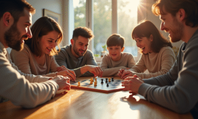Famille multigenerational jouant à un jeu de société moderne