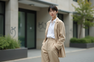 Jeune adulte en style urbain décontracté dans la ville