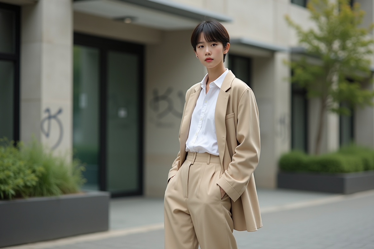 Jeune adulte en style urbain décontracté dans la ville